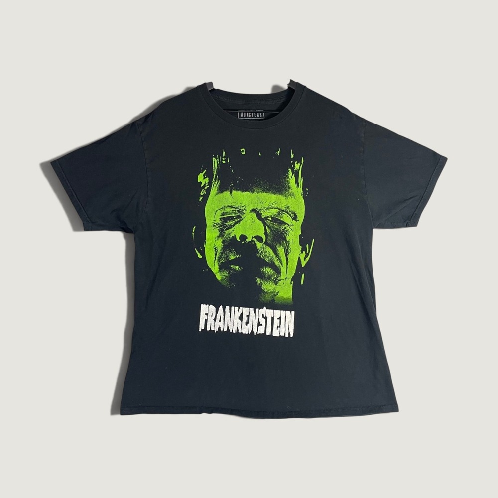Universal Monsters Frankenstein T Shirt Men's XL Black Neon Horror Halloween